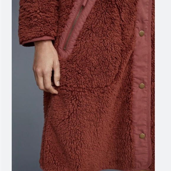 COPY - Anthropologie Margot Reversible Sherpa Coat Size XL NEW W Tags - Picture 1 of 16